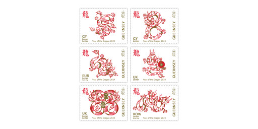 Guernsey celebrates Chinese New Year with Year of the Dragon stamps