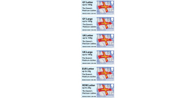 The Queen's Platinum Jubilee Guernsey Flag overprint