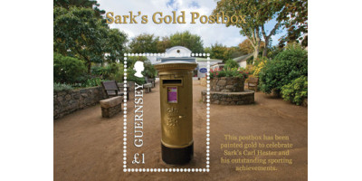 Sark's Gold Postbox Miniature Sheet