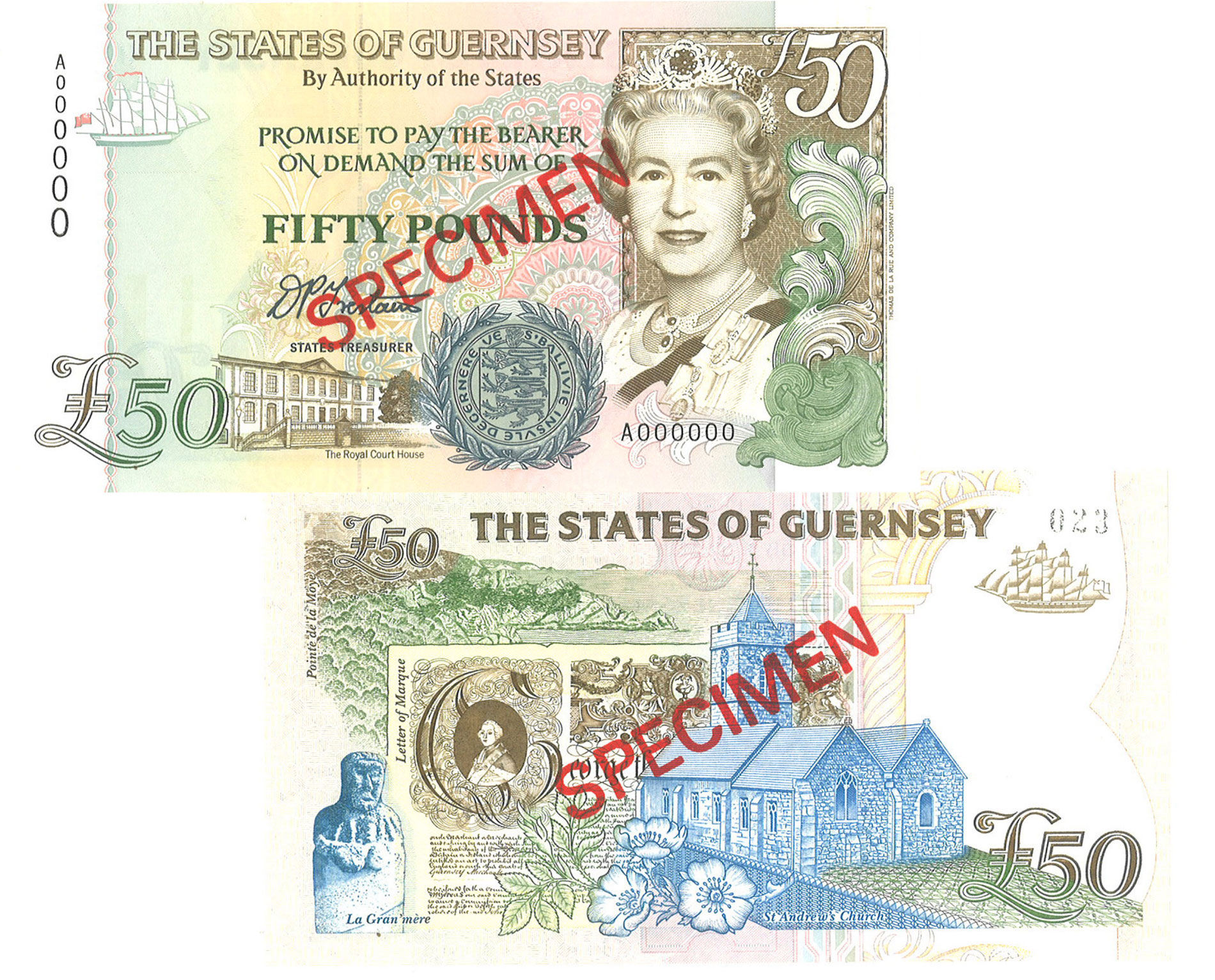 £50 D.P.Trestain signatory Guernsey Bank Note