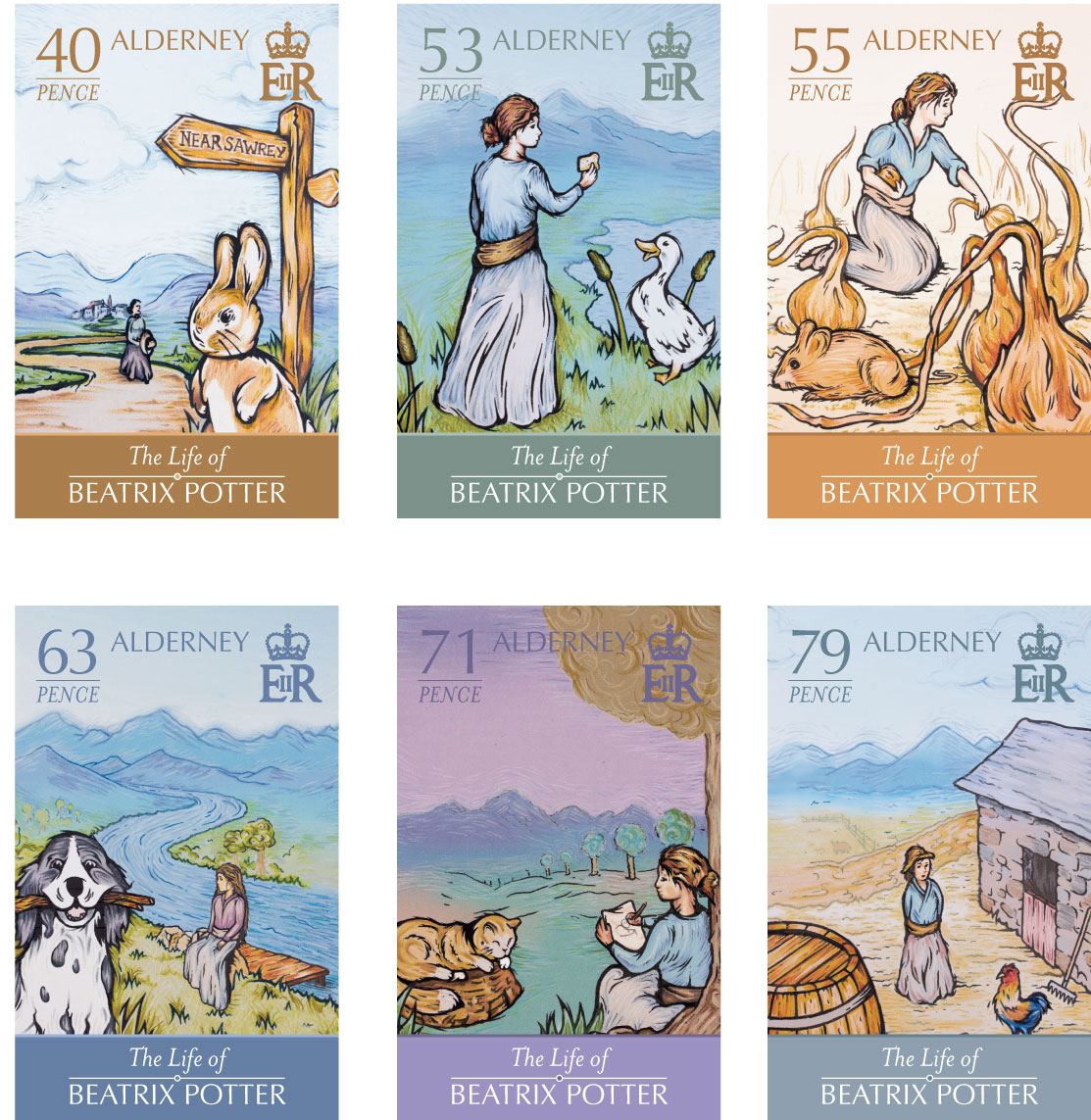 Set of 6 Stamps