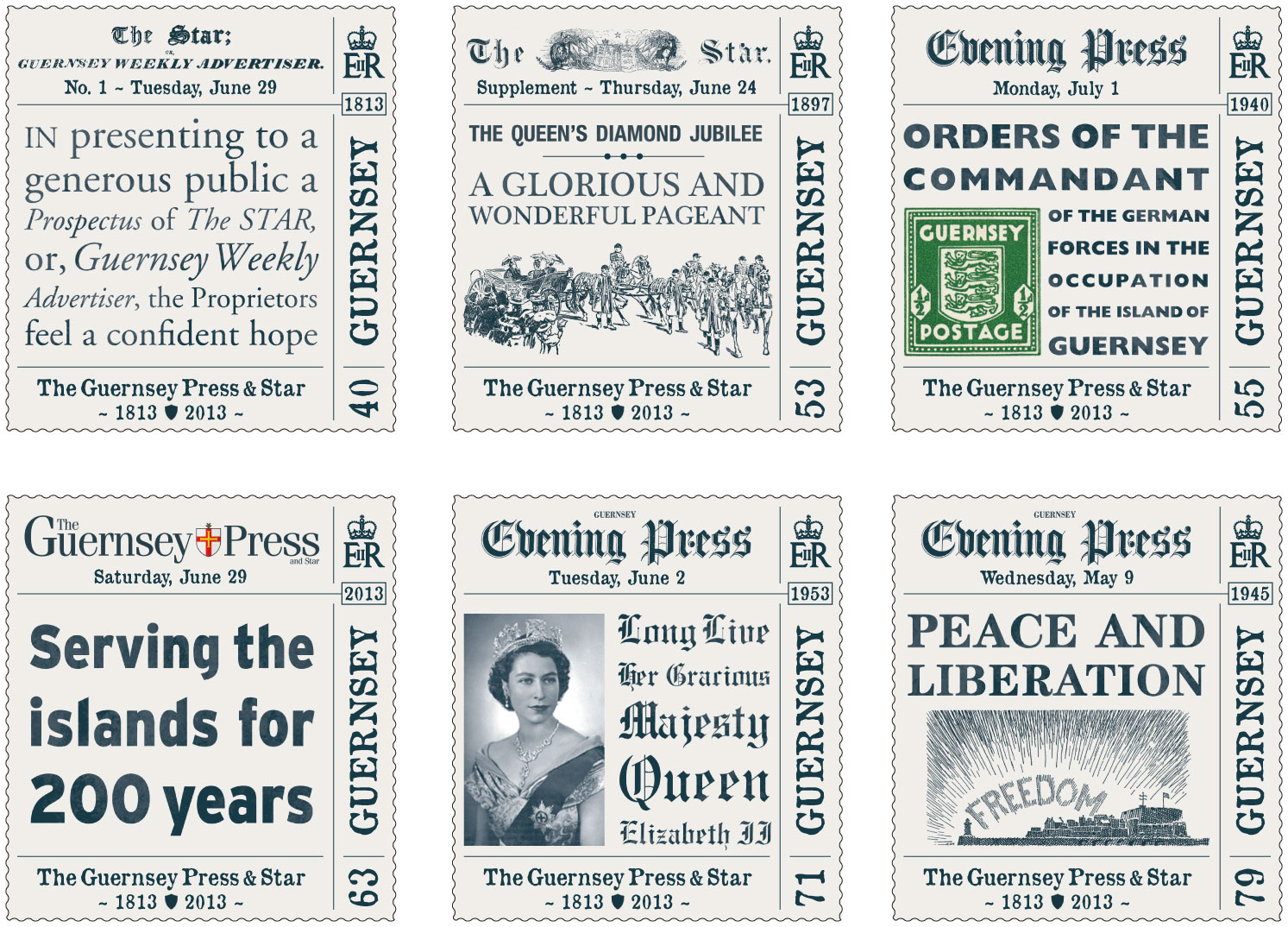 Set of Six Stamps