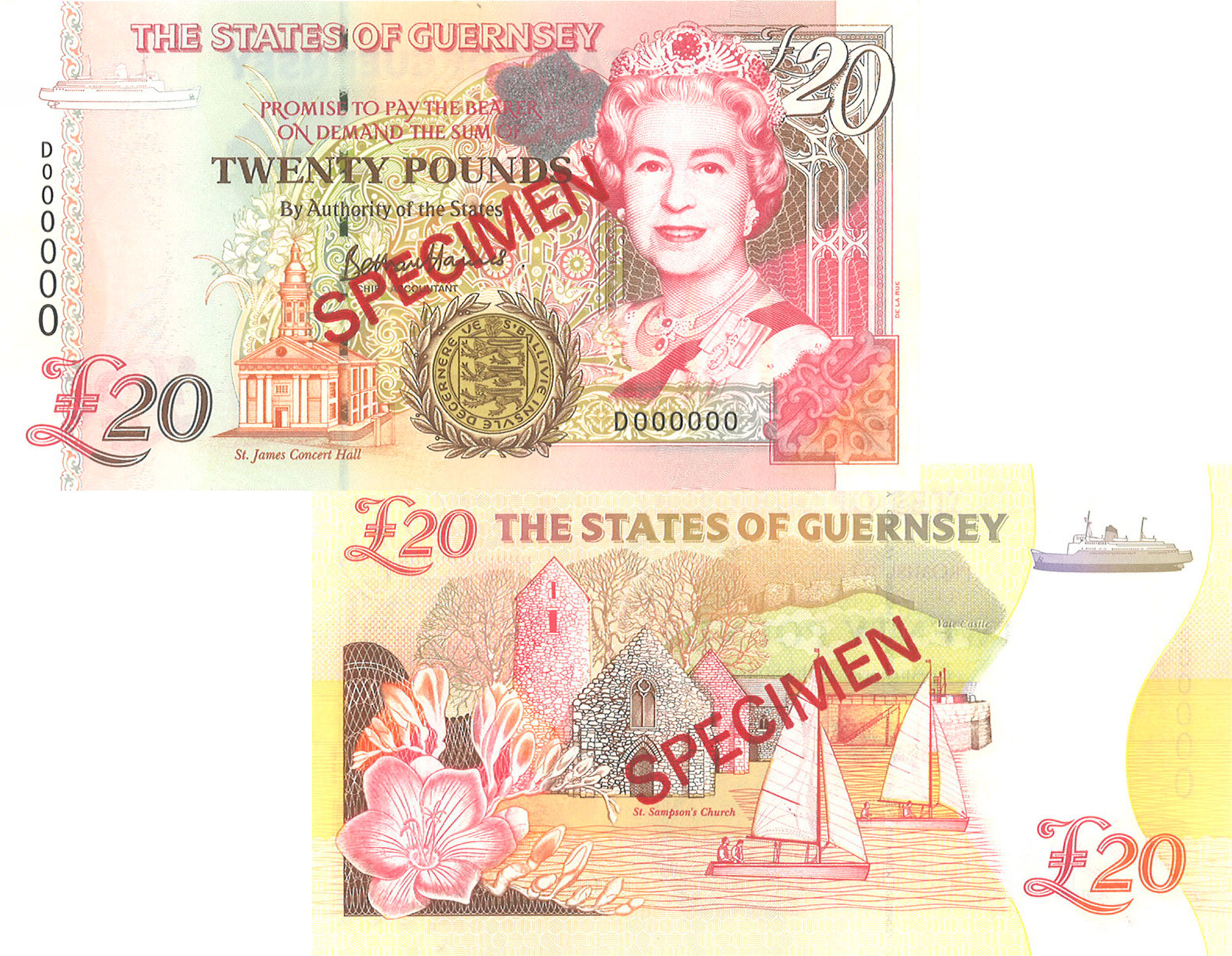 £20 'D' Prefix - B. Haines signatory Guernsey Bank Note