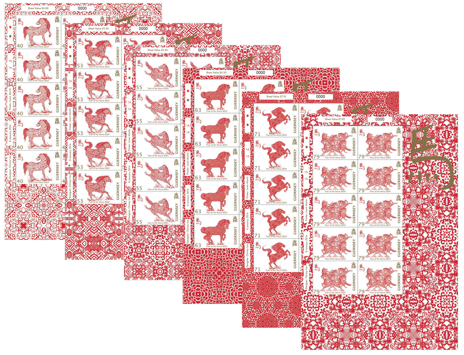 Sheets of 10