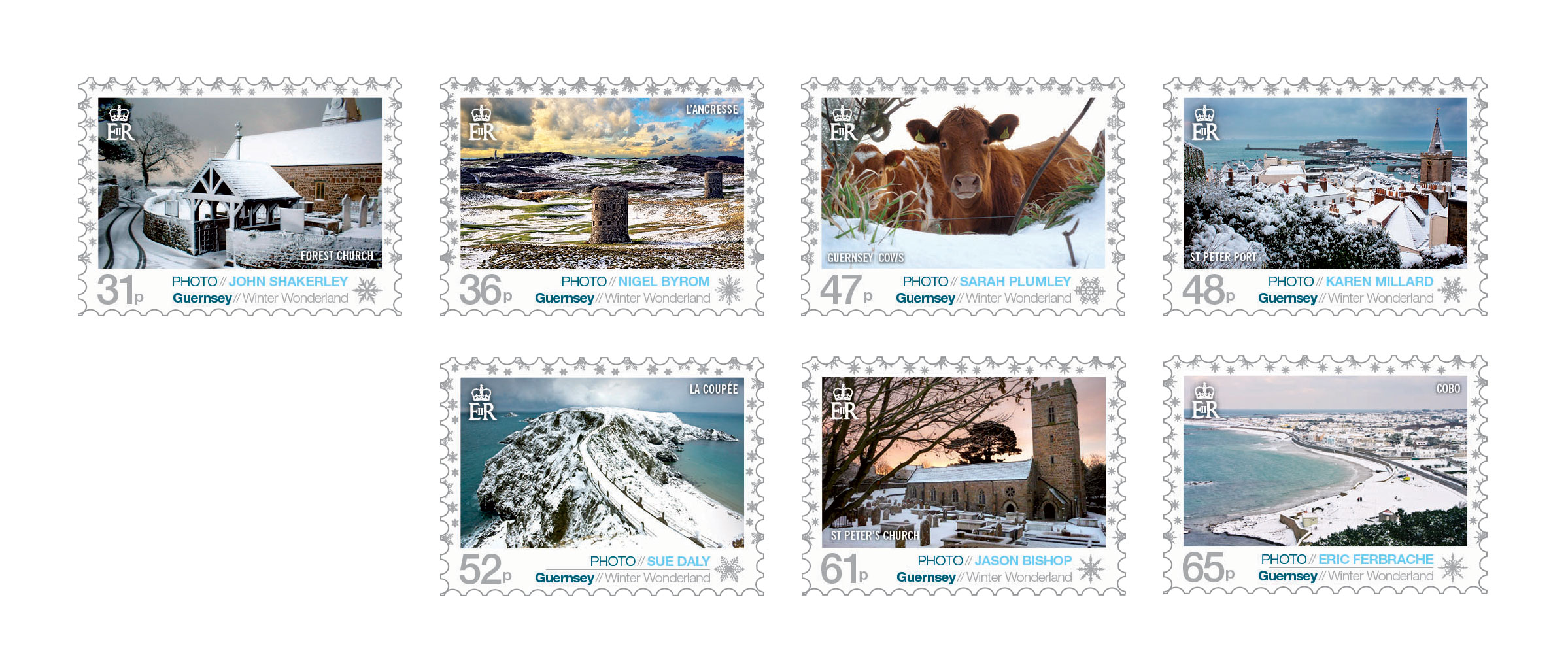 Set of Seven Stamps