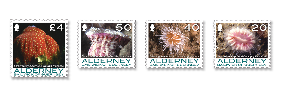 Set of four stamps Â£4, 50p, 40p, 20p